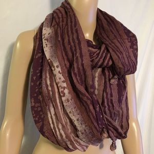 Staring At Stars Brown Purple Animal Stripes Scarf